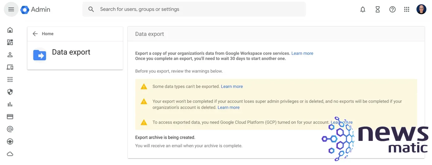 Cómo exportar y preservar datos sensibles en Google Workspace - Nube | Imagen 3 Newsmatic