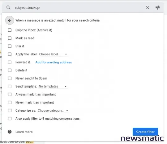 Cómo crear filtros de búsqueda en Gmail para organizar tus correos electrónicos - CXO | Imagen 3 Newsmatic