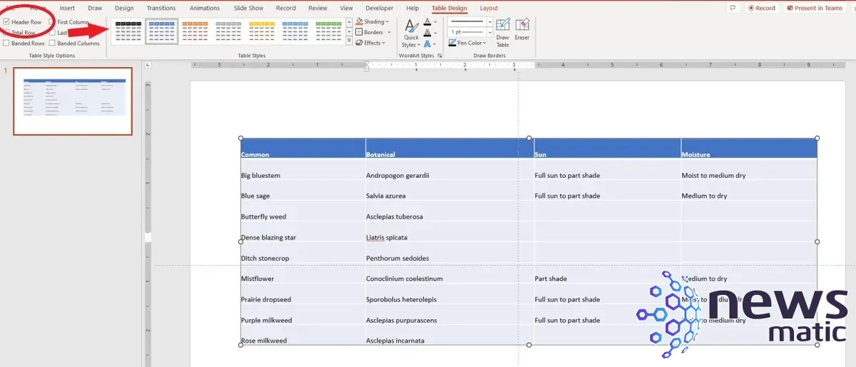 Cómo aplicar un diseño de tabla incorporado en PowerPoint - Software | Imagen 4 Newsmatic