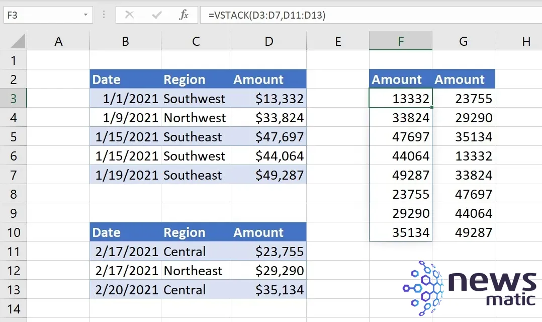 Cómo utilizar la función VSTACK() de Excel para combinar datos en una sola lista - Software | Imagen 2 Newsmatic
