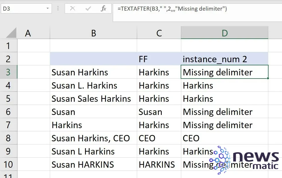 Aprovecha al máximo las funciones TEXTODESPUÉS() y TEXTOANTES() en Microsoft Excel - Software | Imagen 5 Newsmatic