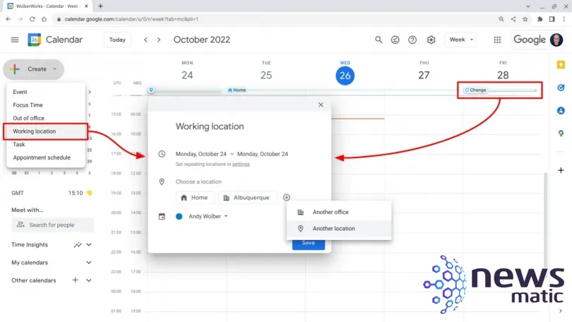 Cómo configurar tu ubicación de trabajo en Google Calendar - Móvil | Imagen 3 Newsmatic