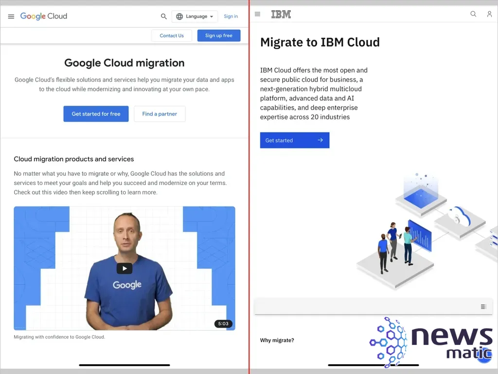 Google Cloud vs. IBM Cloud: Comparación de características y elección para tu empresa - Nube | Imagen 1 Newsmatic