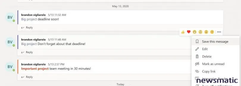 Cómo guardar y encontrar mensajes en Microsoft Teams - Software | Imagen 1 Newsmatic