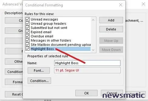 Cómo usar el formato condicional en Outlook 2016 para identificar mensajes entrantes - Software | Imagen 3 Newsmatic