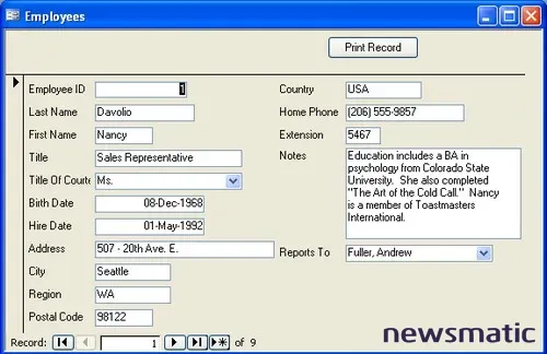 ¡Imprime un registro de Microsoft Access en vista de formulario de manera fácil! - Gestión de datos | Imagen 1 Newsmatic