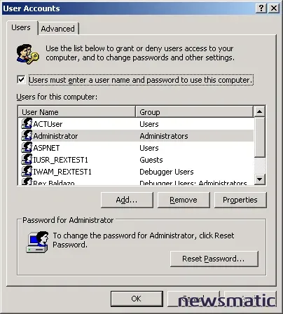 Cómo configurar el inicio de sesión automático en Windows XP - Microsoft | Imagen 1 Newsmatic