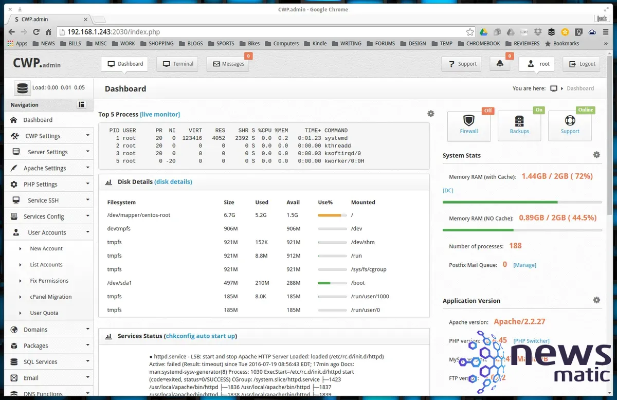 Cómo administrar y configurar tu servidor CentOS con el Panel Web de CentOS - Centros de Datos | Imagen 2 Newsmatic