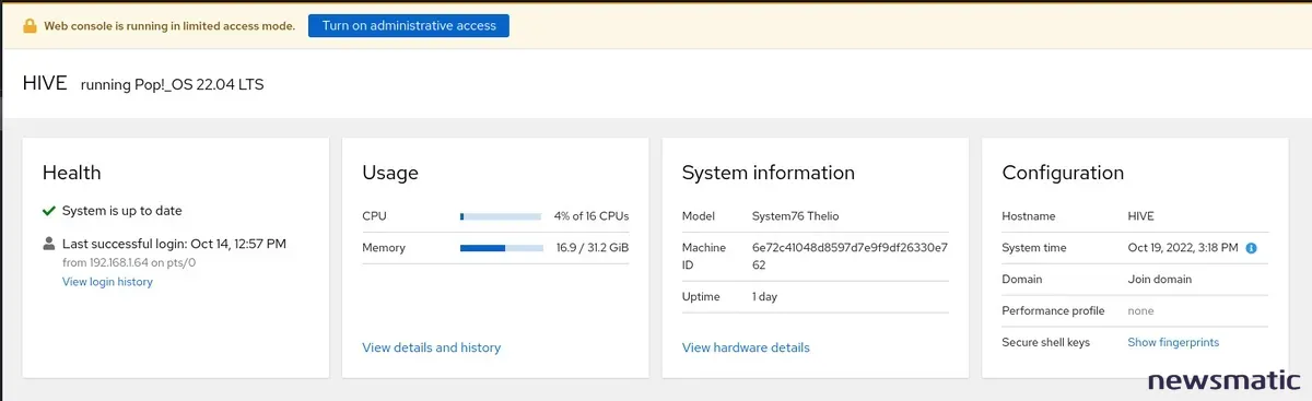 Cómo instalar Cockpit en Pop!_OS: una solución eficiente para administrar tu sistema operativo - Desarrollo | Imagen 3 Newsmatic