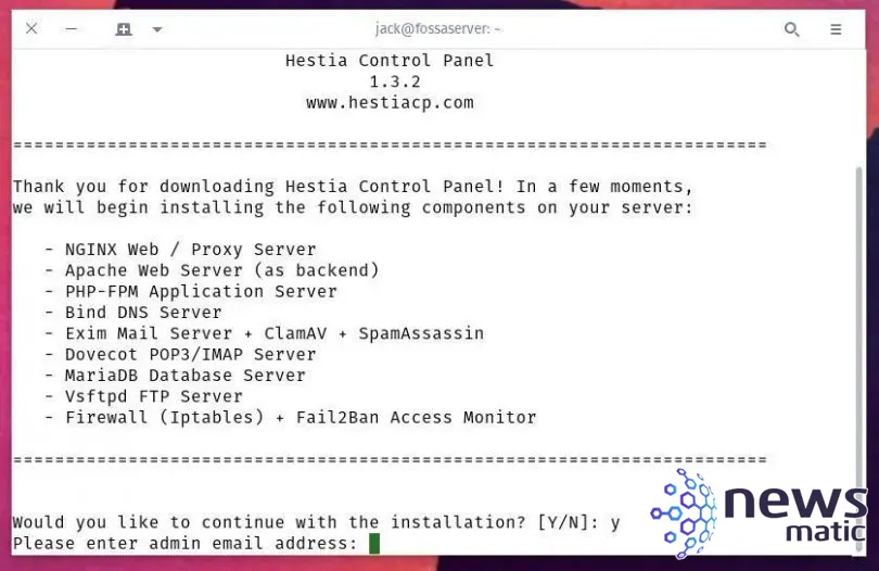 Cómo instalar Hestia Control Panel en Ubuntu Server 20.04 - Redes | Imagen 2 Newsmatic