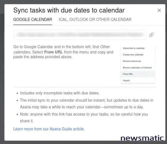Cómo sincronizar tus tareas de Asana con Google Calendar - Software | Imagen 3 Newsmatic