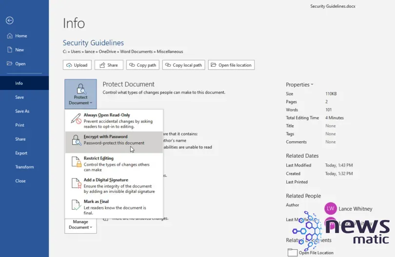 Cómo proteger y asegurar tus documentos de Microsoft Word - Seguridad | Imagen 5 Newsmatic