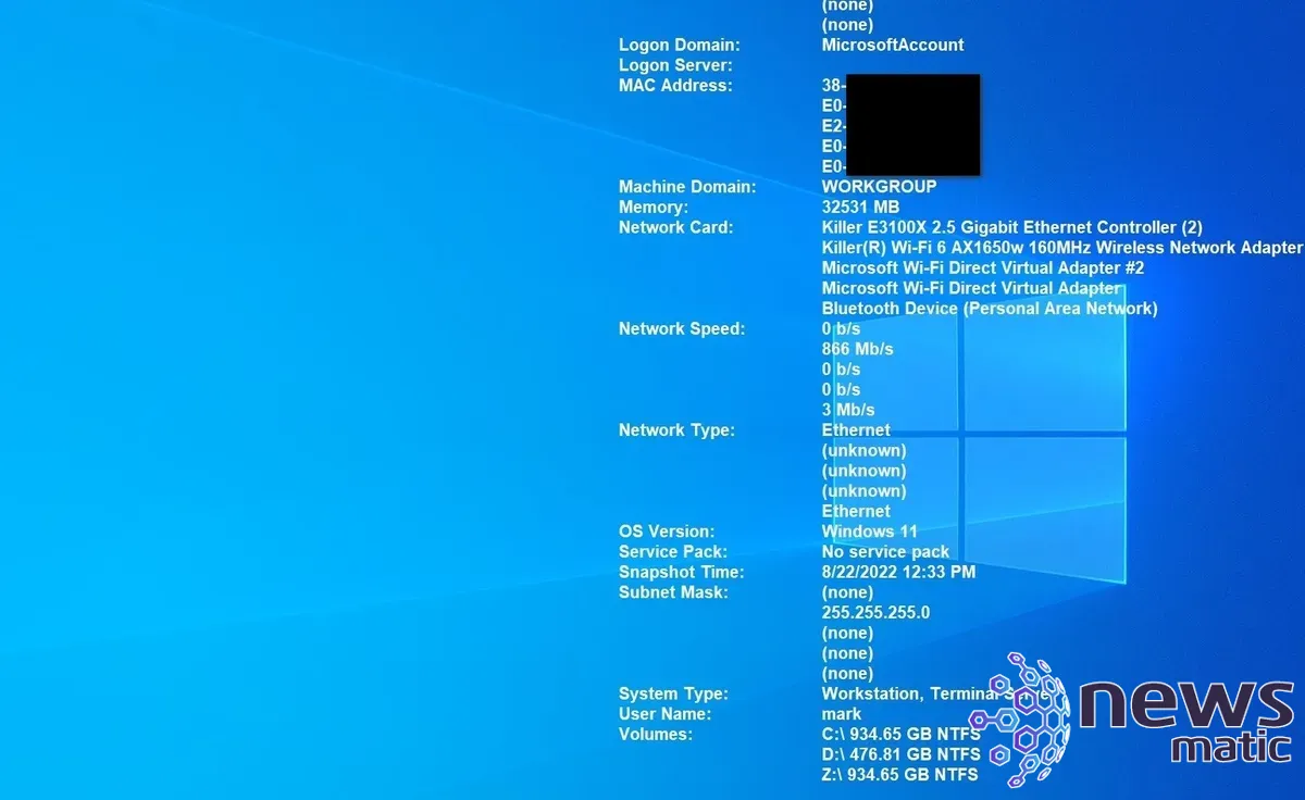 Cómo mostrar información actualizada del sistema de Windows 11 con BgInfo - Software | Imagen 5 Newsmatic