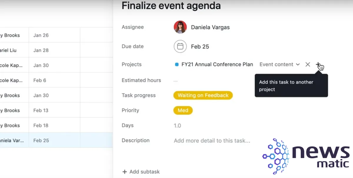 Cómo mover una tarea a otro proyecto en Asana: tutorial y métodos rápidos - Software | Imagen 3 Newsmatic