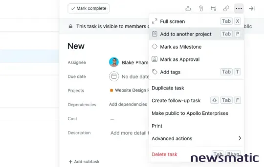 Cómo mover una tarea a otro proyecto en Asana: tutorial y métodos rápidos - Software | Imagen 5 Newsmatic