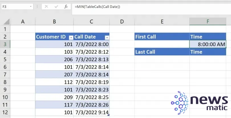 Cómo obtener la primera y última llamada del día en Excel - Software | Imagen 3 Newsmatic