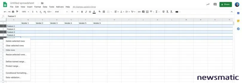 Cómo ocultar y mostrar columnas o filas en Google Sheets - Software | Imagen 1 Newsmatic