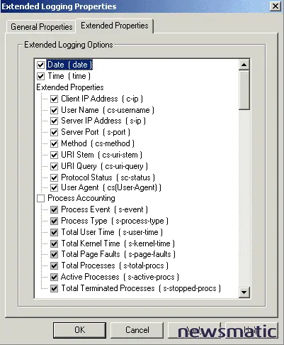 Opciones de registro de actividad del usuario en servidores web Microsoft IIS - Centros de Datos | Imagen 2 Newsmatic