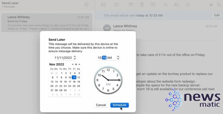 Cómo programar y cancelar el envío de correos electrónicos en macOS Ventura - Móvil | Imagen 5 Newsmatic
