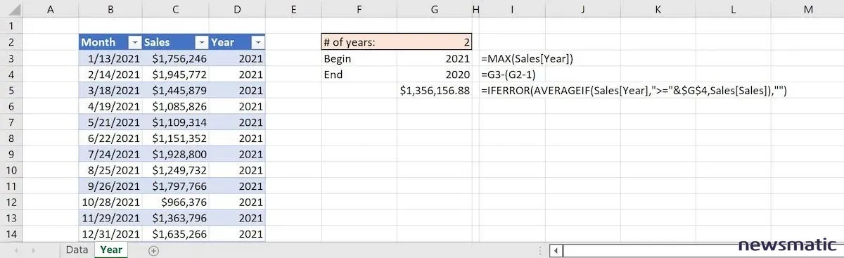 Cómo calcular el promedio de ventas mensuales en Excel para los últimos n años - Software | Imagen 1 Newsmatic