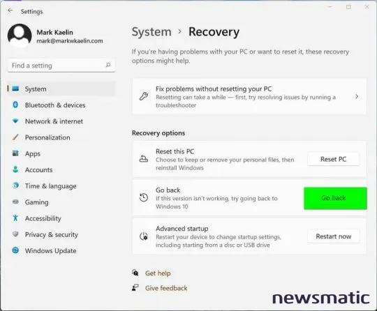 Cómo volver a Windows 10 desde Windows 11: Guía de recuperación y solución de problemas - Software | Imagen 1 Newsmatic