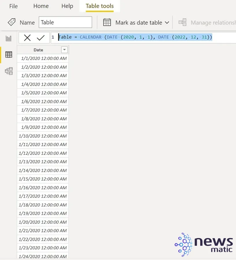 Cómo crear una tabla de fechas personalizada en Power BI - Software | Imagen 3 Newsmatic