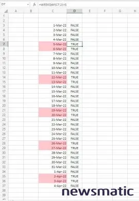 Cómo resaltar fechas de fin de semana en Excel Online - Software | Imagen 3 Newsmatic